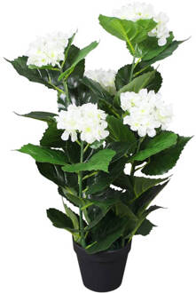 vidaXL Kunst hortensia plant met pot 60 cm wit