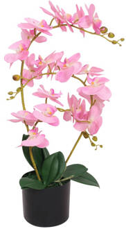 vidaXL Kunst orchidee plant met pot 65 cm roze Multicolor