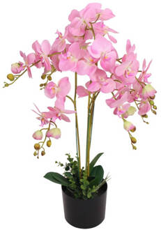 vidaXL Kunst orchidee plant met pot 75 cm roze Multicolor