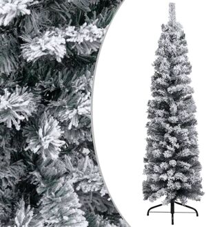 vidaXL Kunstkerstboom Groen en wit 120 cm