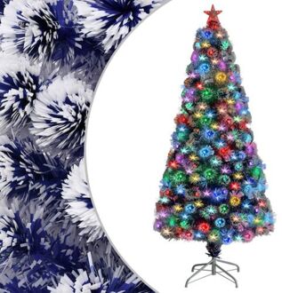 vidaXL Kunstkerstboom Met Led 150 Cm Glasvezel Wit En Blauw