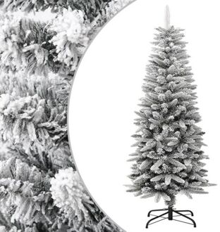 vidaXL Kunstkerstboom met sneeuw smal 120 cm PVC en PE Wit