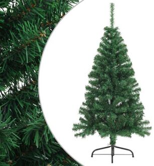 vidaXL Kunstkerstboom met standaard half 120 cm PVC groen