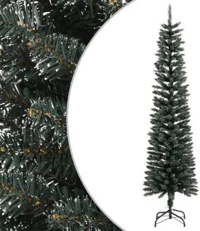 vidaXL Kunstkerstboom met standaard smal 210 cm PVC groen