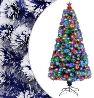 vidaXL Kunstkerstboom met verlichting 120 cm glasvezel wit en blauw