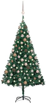 vidaXL Kunstkerstboom met verlichting en kerstballen 150 cm PVC groen