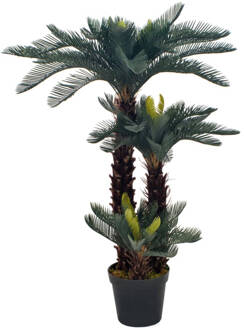 vidaXL Kunstplant met pot cycaspalm 125 cm groen