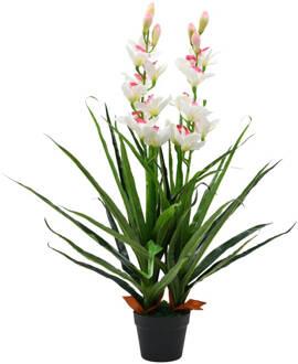 vidaXL Kunstplant met pot cymbidium orchidee 100 cm groen