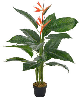 vidaXL Kunstplant met pot strelitzia 100 cm rood Oranje