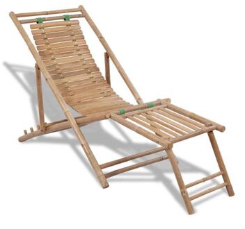 vidaXL ligstoel bamboe - tuinmeubelen - 152 x 59 x 80 cm - verstelbaar Bruin