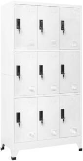 vidaXL Lockerkast 90x45x180 cm staal wit