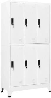 vidaXL Lockerkast 90x45x180 cm staal wit