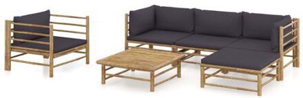 vidaXL Lounge Set - Bamboe - 65 x 70 x 60 cm - Modulair Grijs