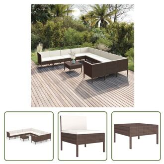 vidaXL Lounge set Modulair - Bruin - 60x60x35 cm - PE-rattan