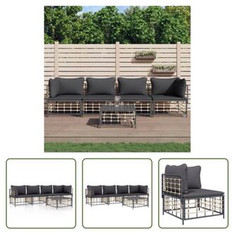 vidaXL Lounge set s Hoekbank - Antraciet - 72x72x66 cm - Weerbestendig Grijs