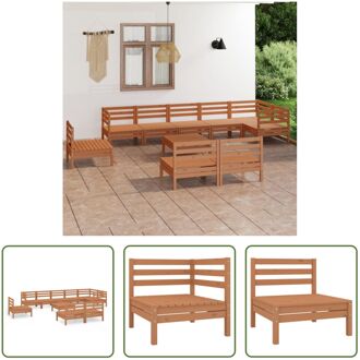 vidaXL Lounge tuinmeubelset - Grenenhout - Honingbruin - 63.5 x 63.5 x 62.5 cm - Modulair