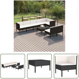 vidaXL Lounge - Tuinmeubelset - Zwart - 60x60x35 - PE-rattan