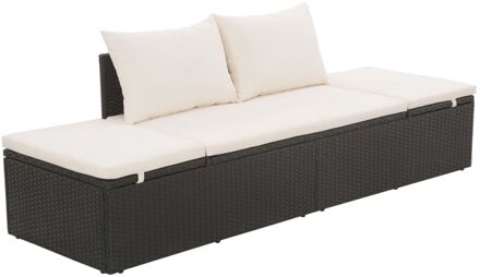 vidaXL Loungebed Zwart