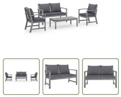 vidaXL Loungeset Acacia - Tuinmeubel - 120x60.5x81cm - Grijs