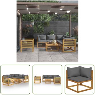 vidaXL Loungeset Acaciahout - 68x68x29 cm - Donkergrijs