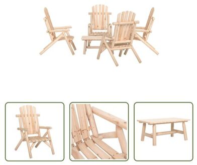 vidaXL Loungeset Adirondack - 68 x 86 x 103 cm - Massief vurenhout Bruin