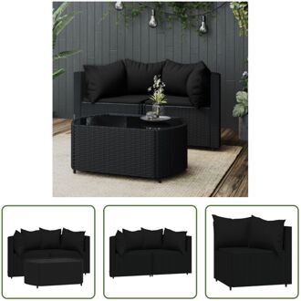 vidaXL Loungeset Allibert - Hoekbank - Zwart - 63x63x57.5 cm - Weerbestendig