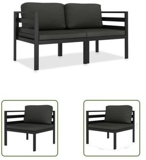 vidaXL Loungeset Aluminium - Modular - Antraciet - 70x70x64.5 cm Grijs