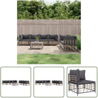 vidaXL Loungeset - Antraciet - Poly rattan - 72 x 72 x 66 cm - Weerbestendig materiaal Grijs