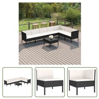 vidaXL loungeset Berlin - tuinmeubelset - zwart - 57x69x69 cm - PE-rattan