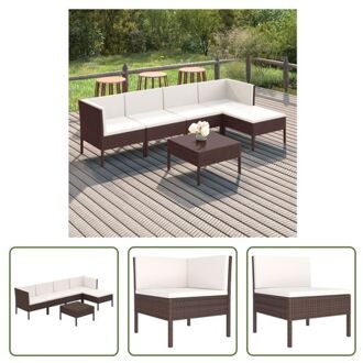 vidaXL Loungeset Bruin PE-rattan - 60x60x35cm - Modulair