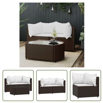 vidaXL Loungeset Bruin PE-Rattan - 63 x 63 x 57.5 cm - Modulair design