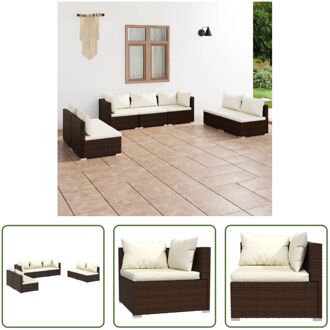 vidaXL Loungeset - Bruin - PE-rattan - Modulair design - Met kussens - Montage vereist