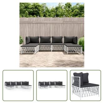 vidaXL Loungeset Bukarest - Tuinhoekbank 72x72x66 cm - Wit