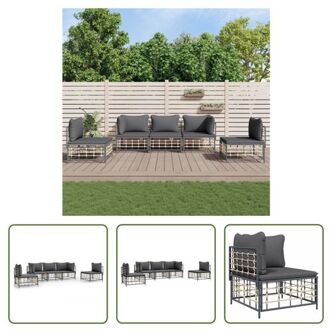 vidaXL Loungeset - Comfort - Tuinmeubelen - 72x72x66 cm - antraciet Grijs