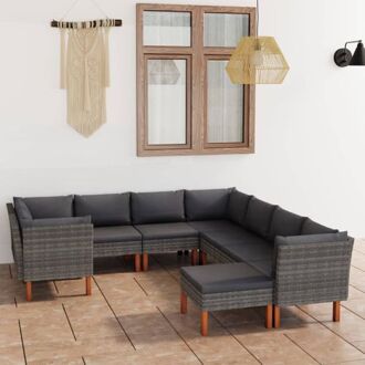 vidaXL Loungeset - Comfort - Tuinmeubelen - Afmeting- 60.5 x 64.5 x 67 cm - Kleur- Grijs - Ken- Weerbestendig