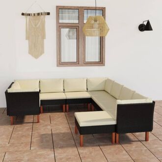 vidaXL Loungeset - Comfort - Tuinmeubelset - 60.5 x 64.5 x 67 cm - Zwart