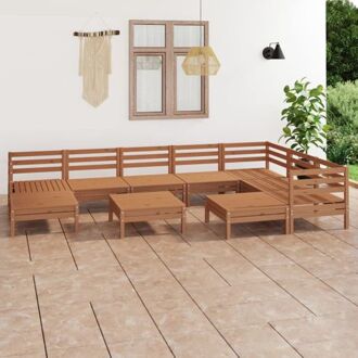 vidaXL loungeset Garden - geïmpregneerd grenenhout - modulair design - honingbruin