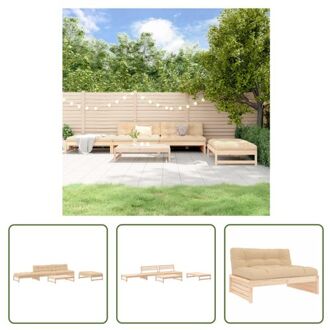 vidaXL Loungeset Grenenhout - Tuinmeubelen - 120x95x69 cm - Modulair ontwerp Bruin