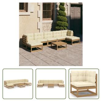 vidaXL Loungeset Grenenhouten - Tuinmeubelen - 70x70x67 cm - Honingbruin