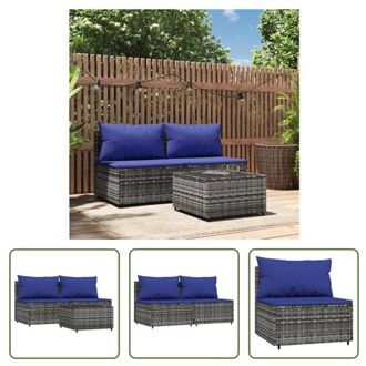 vidaXL Loungeset Grey 4-delig - 63x63x57.5cm - Modulair Design Grijs