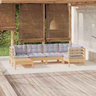 vidaXL Loungeset Grey Pine Wood Corner Sofa - 63.5x63.5x62.5 cm - Modular Design Grijs