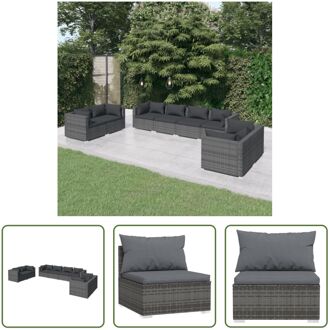 vidaXL Loungeset Grijs PE-Rattan - Hoekbank 70x70x60.5 cm - Inclusief kussens