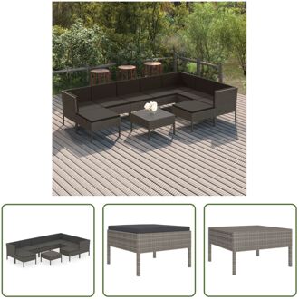 vidaXL Loungeset Halifax - Tuinmeubelset - Grijs - PE-rattan