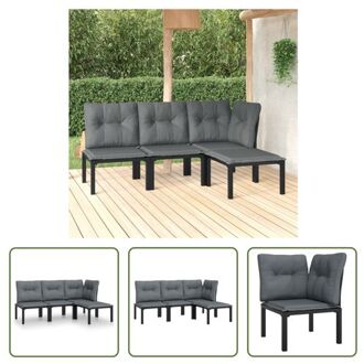 vidaXL Loungeset Hoekstoel PE-rattan - 62 x 62 x 68 cm - Zwart