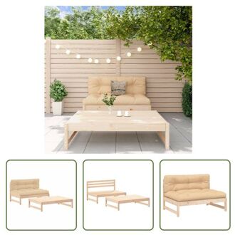 vidaXL Loungeset - Hout - 120 x 84 x 70 cm - Massief grenenhout Bruin