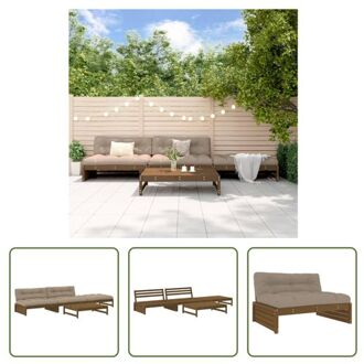 vidaXL Loungeset Massief Grenenhout - Tuinmeubelen - 120x95x69cm - Honingbruin