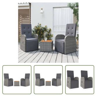 vidaXL Loungeset Modern - Tuinstoel grijs - 57x69x106 cm - Verstelbaar