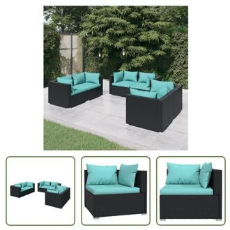 vidaXL Loungeset - Modulair - Tuinmeubelen - 70x70x60.5cm - Stabiel frame Zwart