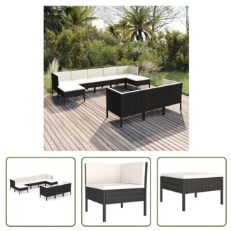 vidaXL Loungeset Modulair - Tuinmeubelset - PE-rattan - Zwart - 57x69x69 cm - Stabiel en Stevig