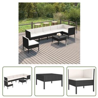 vidaXL Loungeset Modulaire Tuinmeubelset - 69x69x69 cm - Zwart - PE-rattan